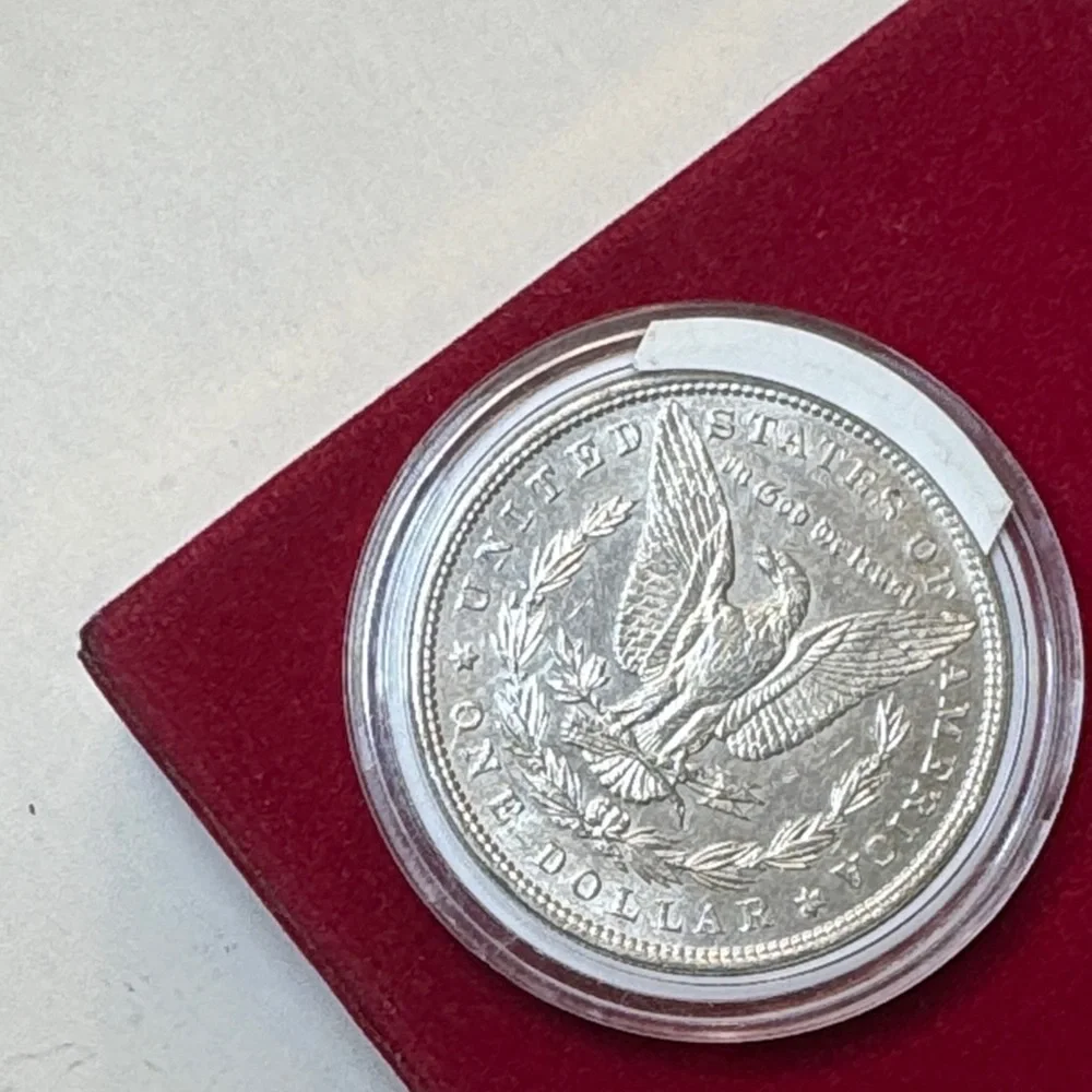 Morgan Dollar Silver Coin  1896 in Protective Case vintage rare old coin - Picture 5 of 9